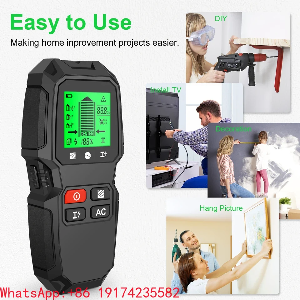 Stud Finder Center Finder Edge - HW-QB6, Alat Pendeteksi dan Pemindai Sensor