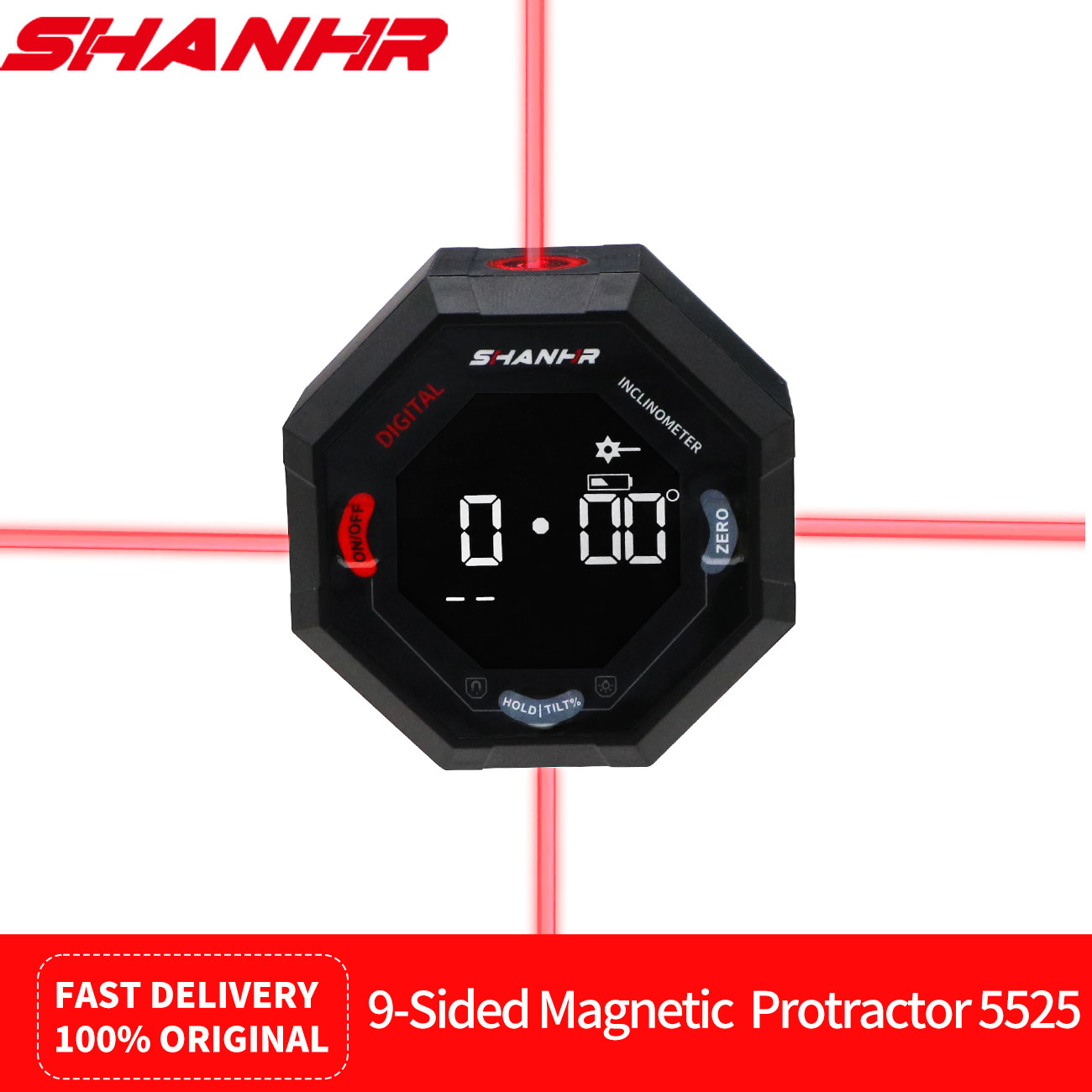Stud Finder With Laser Level - SHANHR Octagon Digital Angle Finder dengan