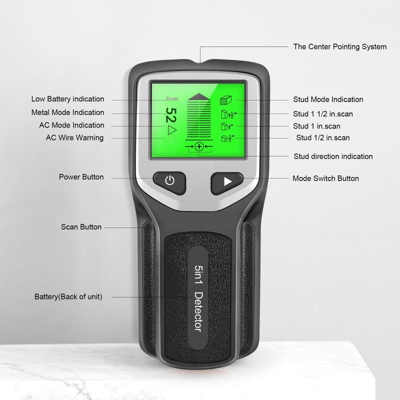 Stud Finder Wall Scanner 5 In 1 - 5 in 1 Detektor Logam Detektor