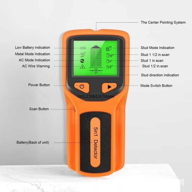 Stud Finder Wall Scanner 5 In 1 - HW430 Alat Pengukur Multifungsi, Detektor Dinding