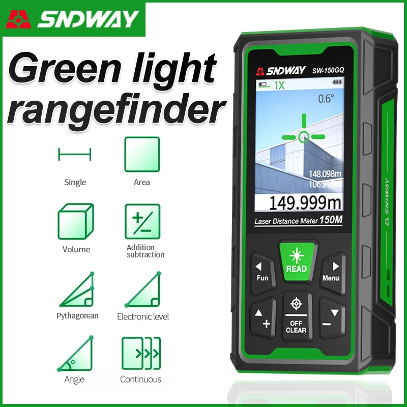 Stud Finder With Laser Level - Pengukur Jarak Laser Hijau Digital 150m