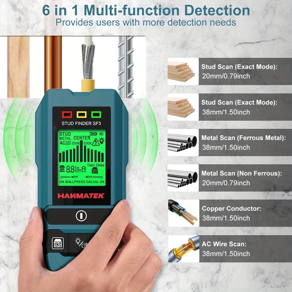 Stud Finder Center Finder Edge - Alat Pendeteksi Dinding HANMATEK SF3 untuk