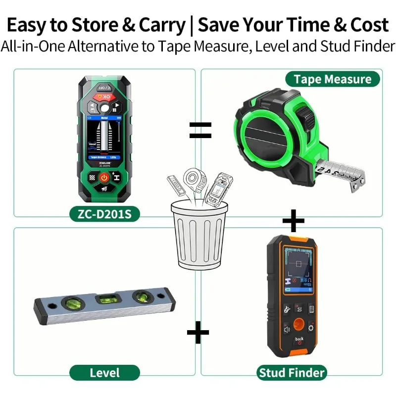 Stud Finder With Laser Level - Untuk Alat Pencari Rangka Dinding 10-in-1