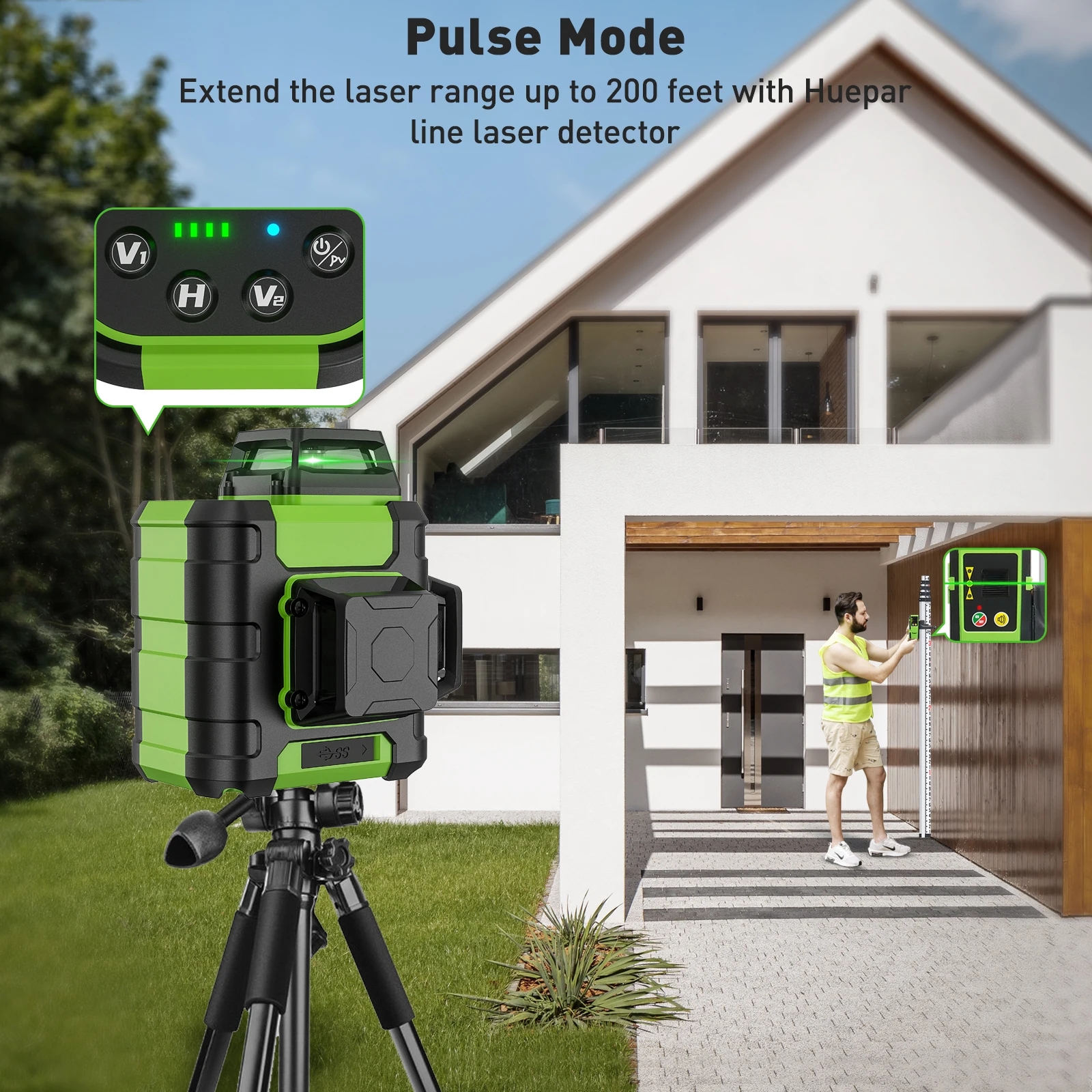 Huepar alat garis silang, Leve - Stud Finder With Laser Level ulasan dan harga