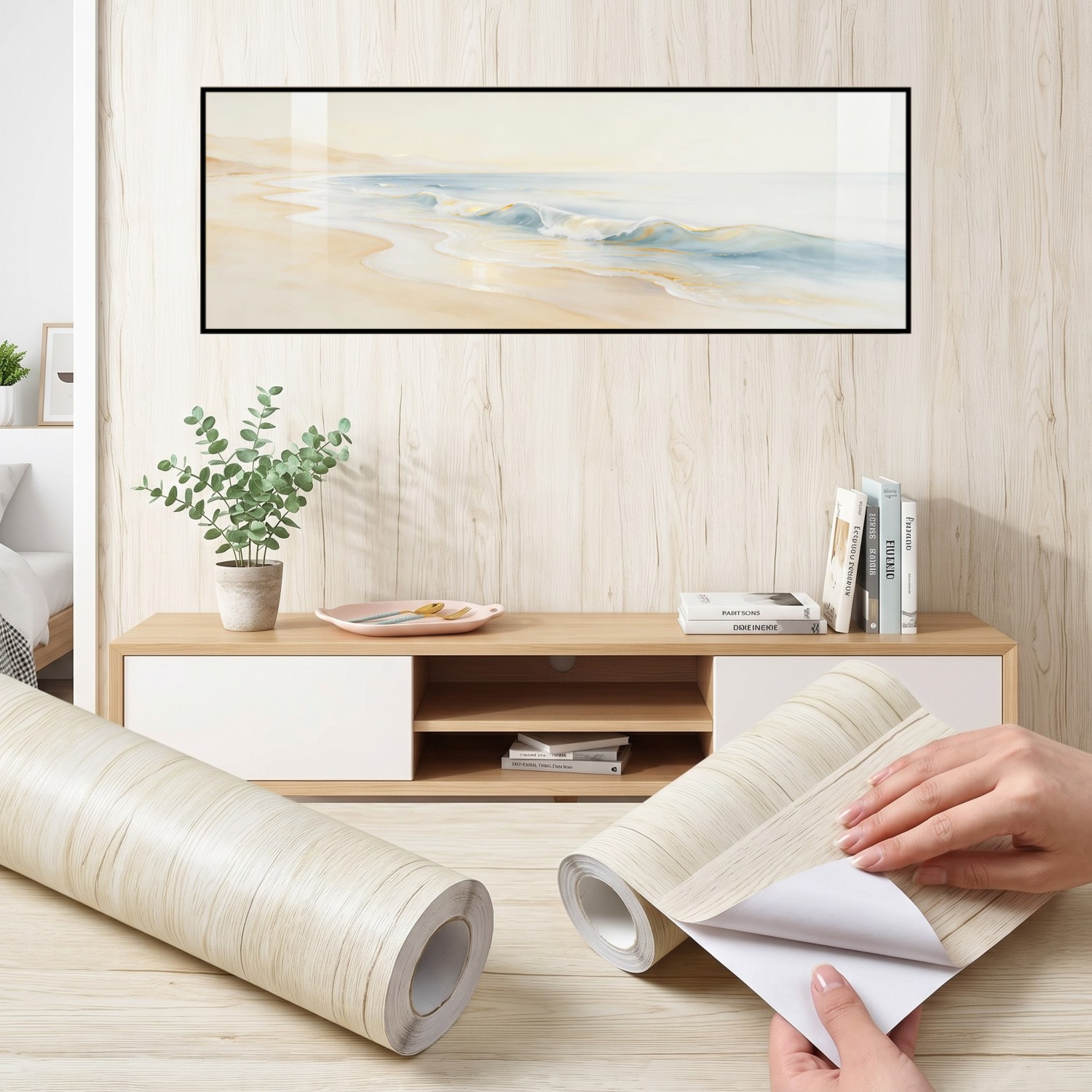1 Gulung Stiker Motif Serat Ka - Moisture Meter Wall Wood ulasan dan harga
