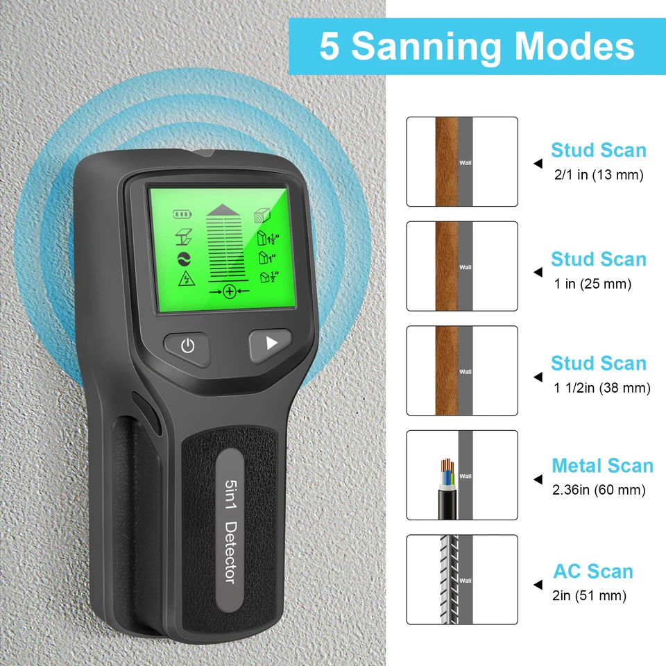 5 in 1 Detektor Logam Pengukur - Stud Finder Wall Scanner 5 In 1 ulasan dan harga