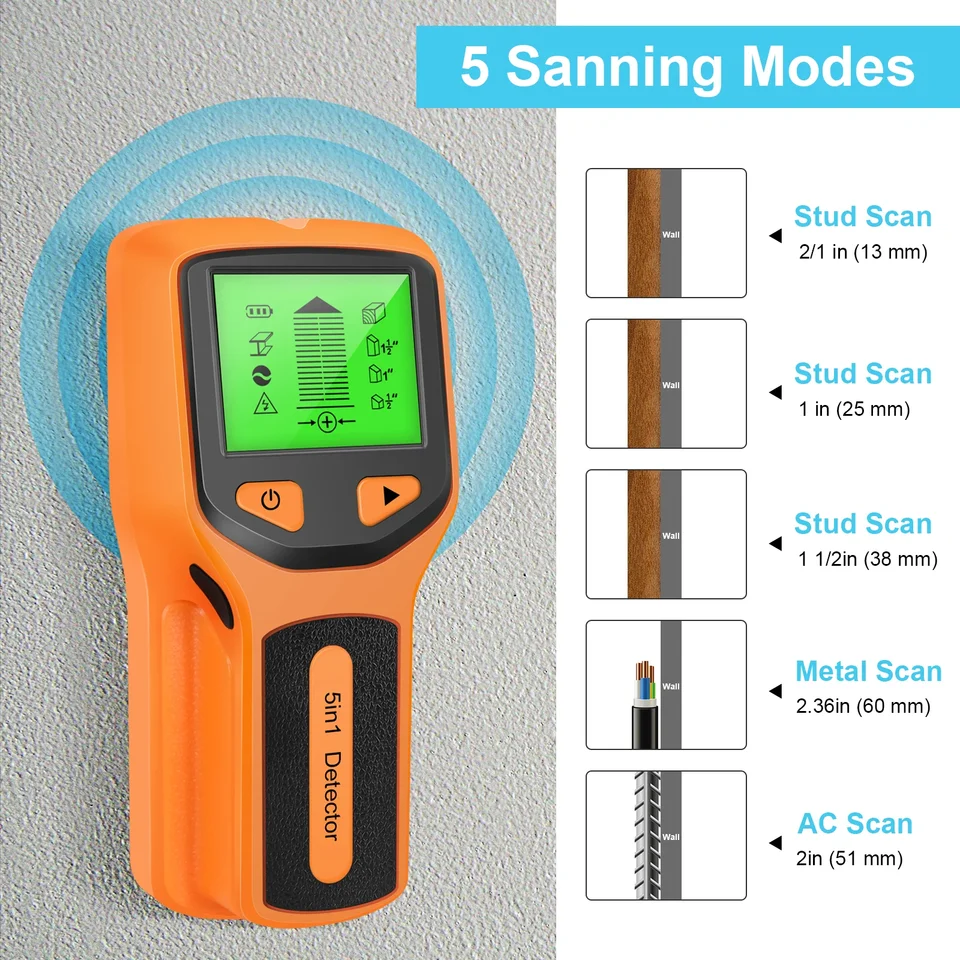 5 in 1 Detektor Logam Pengukur - Stud Finder Wall Scanner 5 In 1 ulasan dan harga