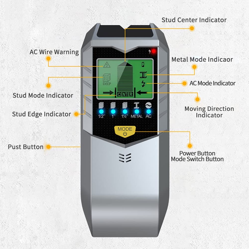 Detektor dinding elektronik 5  - Stud Finder Wall Scanner 5 In 1 ulasan dan harga