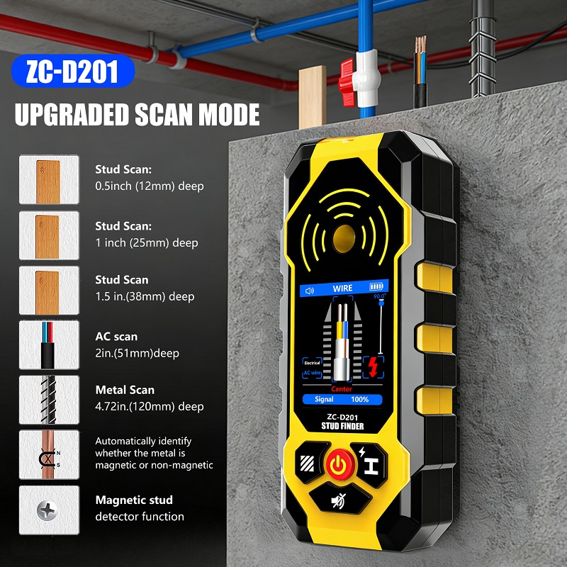 ZC-D201 Pendeteksi Tiang Dindi - Stud Finder Center Finder Edge ulasan dan harga