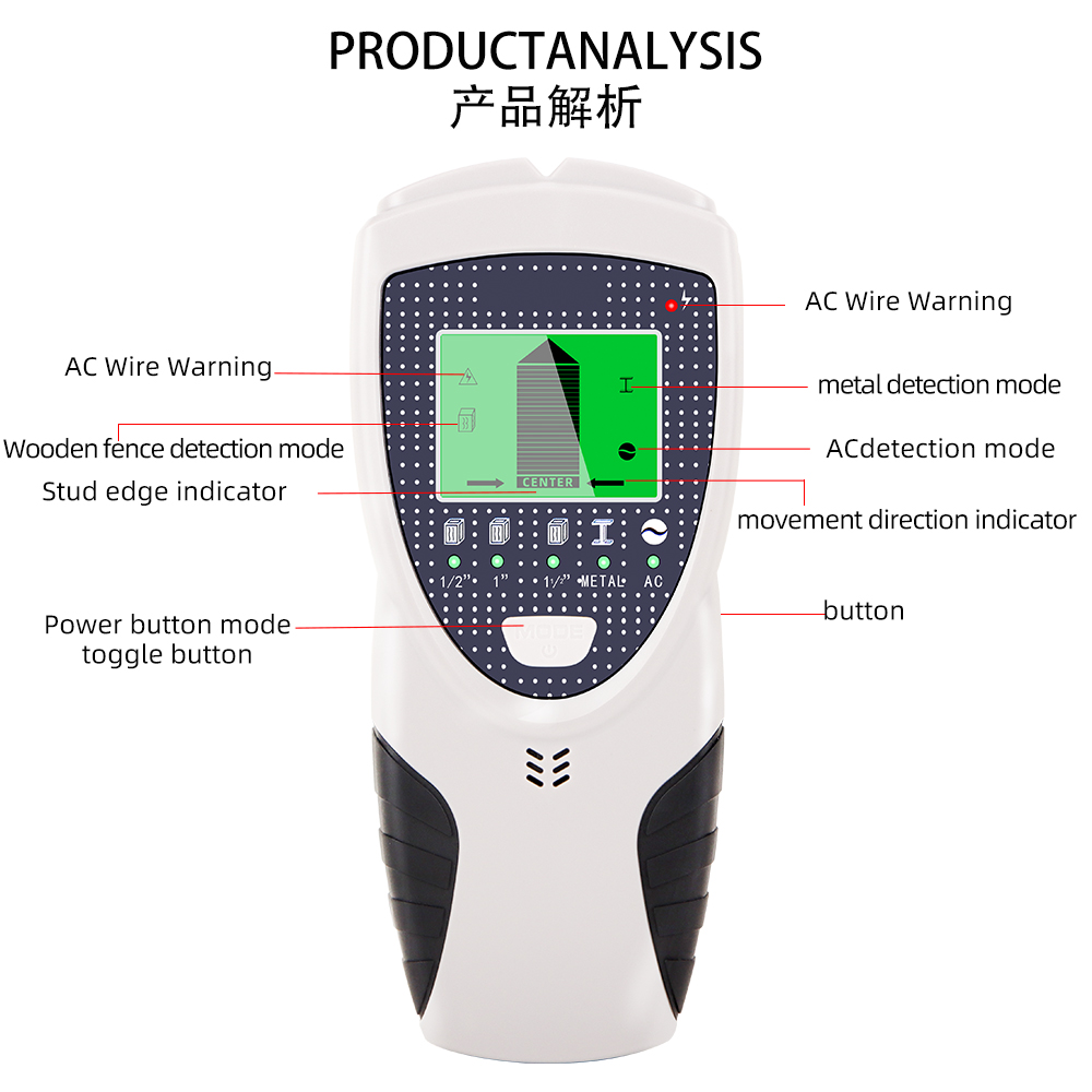 Pemindai Dinding 5-in-1 Portab - Stud Finder Wall Scanner 5 In 1 ulasan dan harga