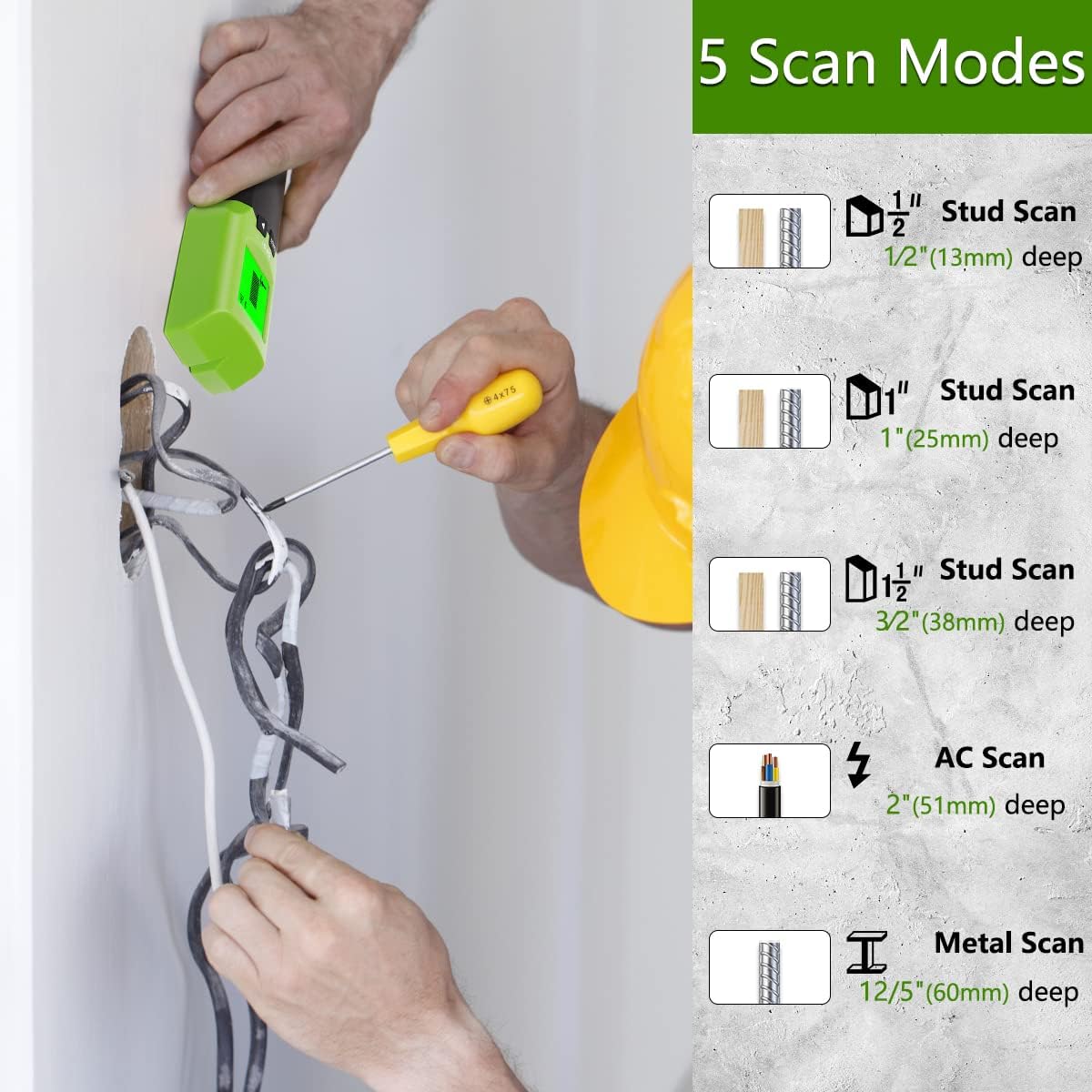 Huepar Stud pemindai 5 in 1, d - Stud Detector With Metal Ac Wire ulasan dan harga