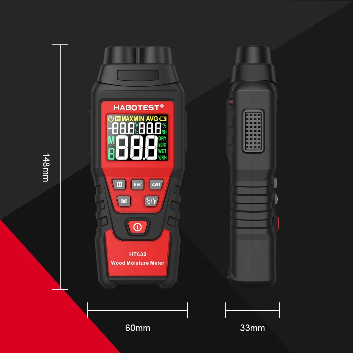 HABOTEST HT632 Pengukur Kelemb - Moisture Meter Wall Wood ulasan dan harga