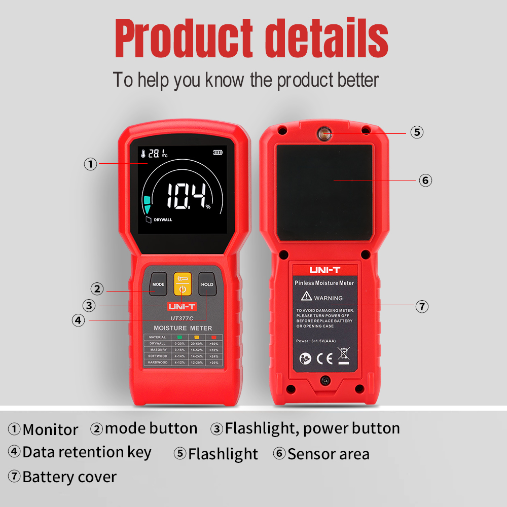 UNI-T UT377C Alat Pengukur Kel - Moisture Meter Wall Wood ulasan dan harga