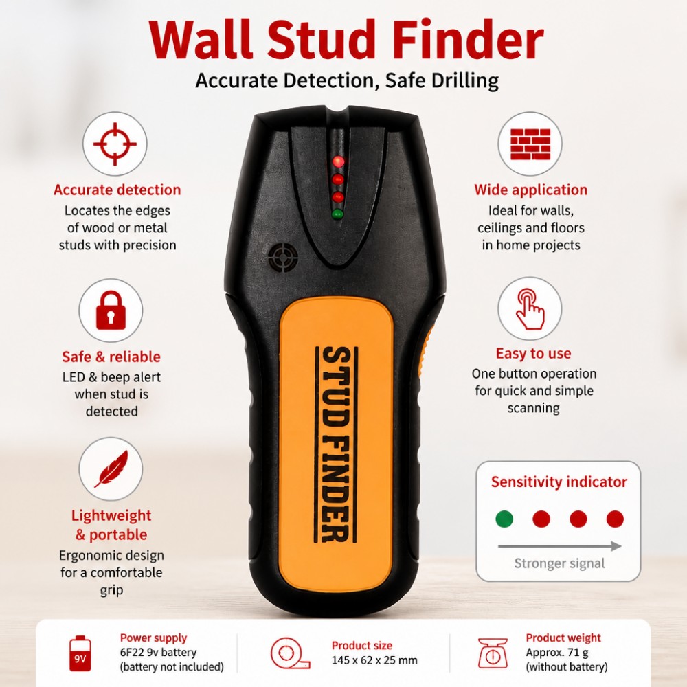 Pemindai Dinding Elektronik, D - Wall Scanner Rebar Detector ulasan dan harga
