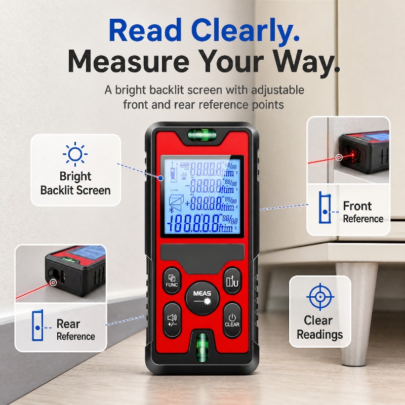 Pengukur Jarak Laser 120M, Dap - Stud Finder With Laser Level ulasan dan harga