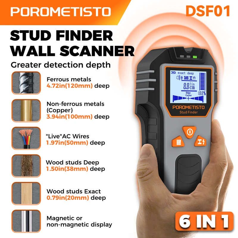 POROMETISTO-DSF01 6-In-1 Detek - Wall Scanner Rebar Detector ulasan dan harga