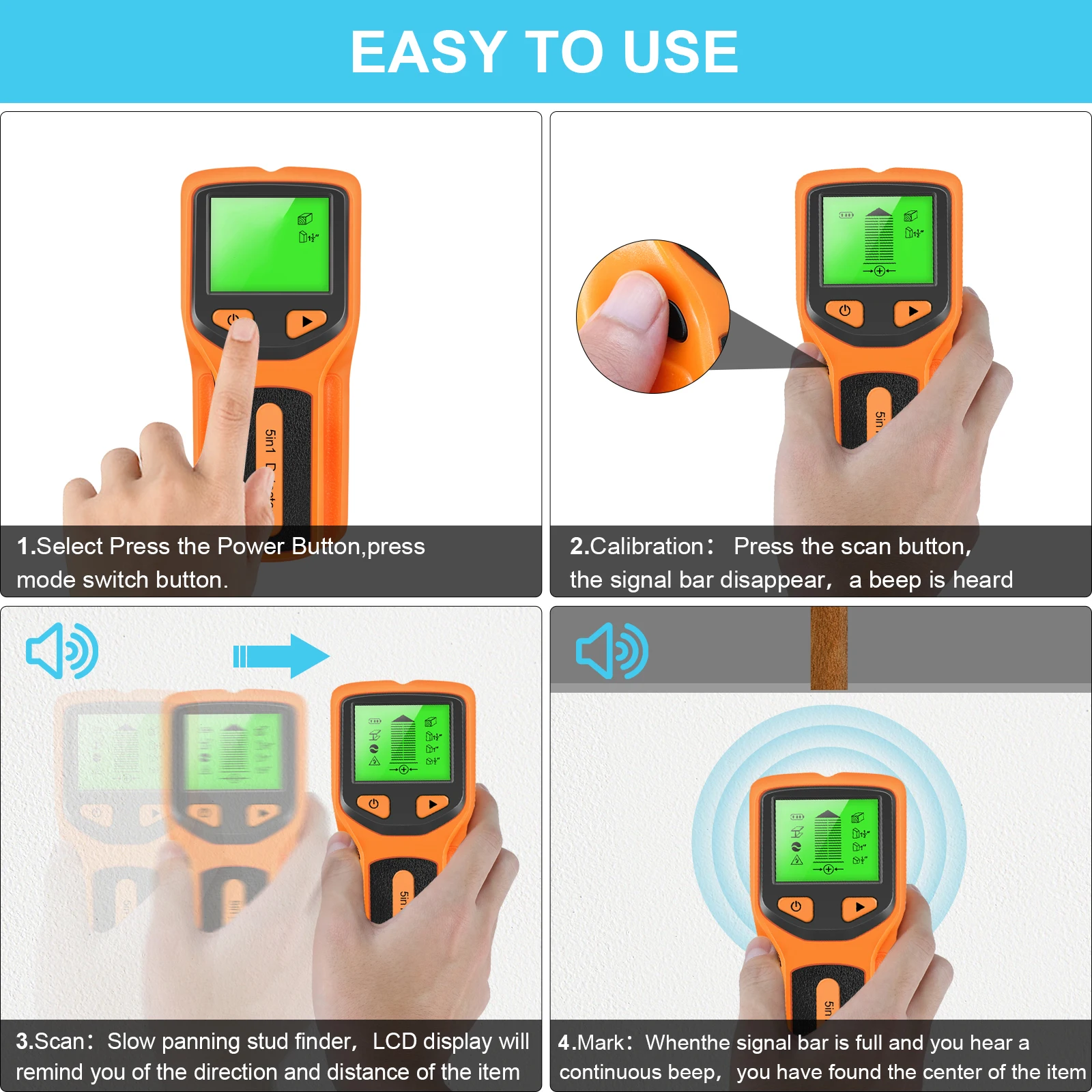 Alat Pemindai Dinding Digital  - Stud Finder Wall Scanner 5 In 1 ulasan dan harga