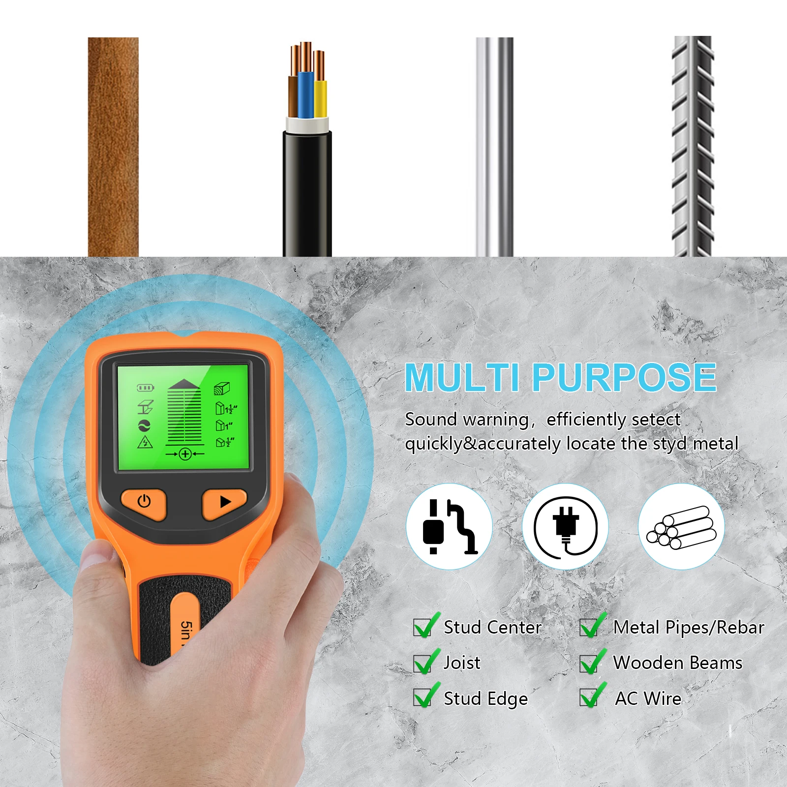 Alat Pemindai Dinding Digital  - Stud Finder Wall Scanner 5 In 1 ulasan dan harga