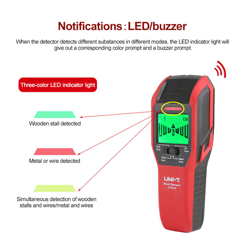 UNI-T UT387C Pemindai Dinding  - Stud Detector With Metal Ac Wire ulasan dan harga