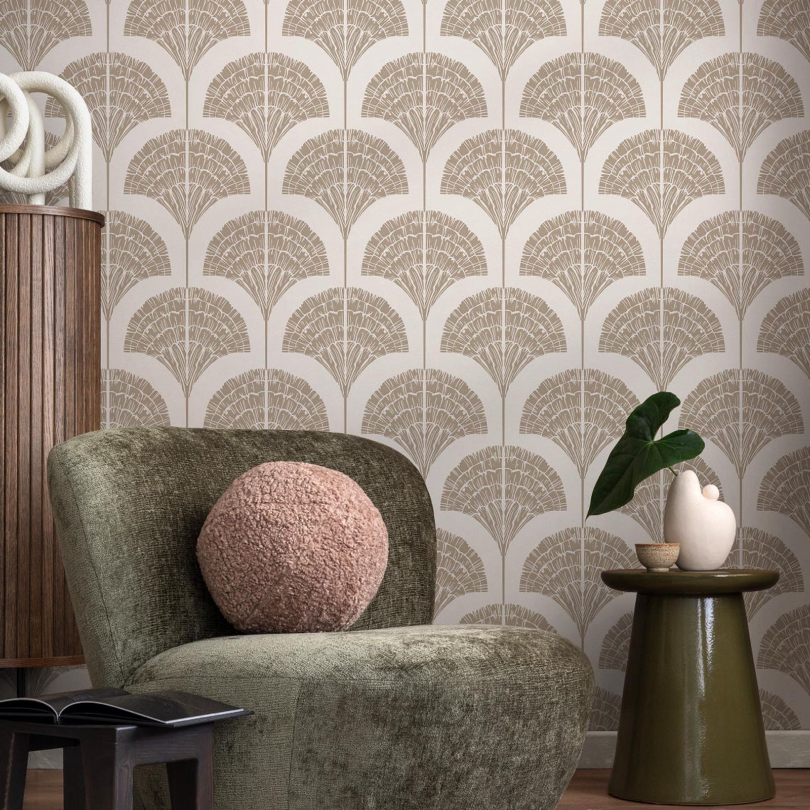 Wallpaper Beige Boho Arches Wa - Moisture Meter Wall Wood ulasan dan harga