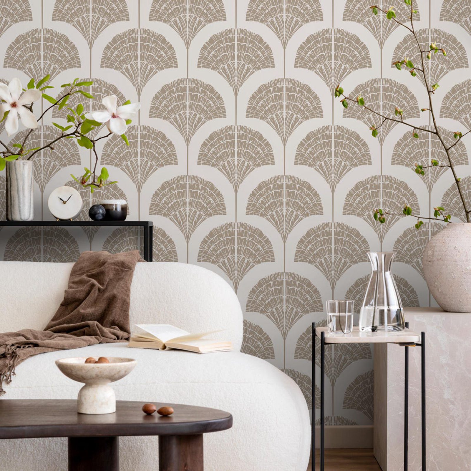 Wallpaper Beige Boho Arches Wa - Moisture Meter Wall Wood ulasan dan harga